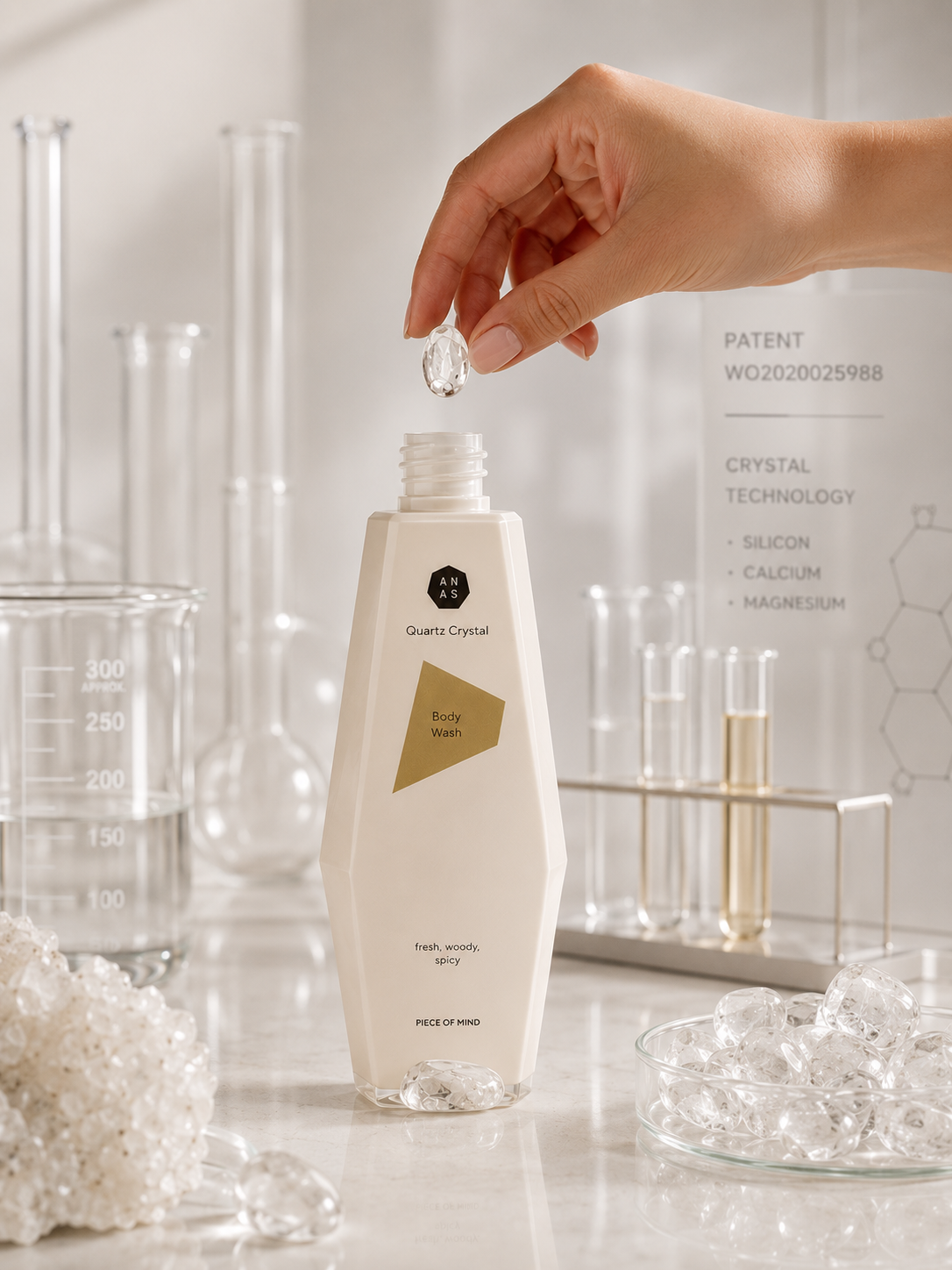 Quartz Crystal used in ANAS Crystal-Infused skincare
