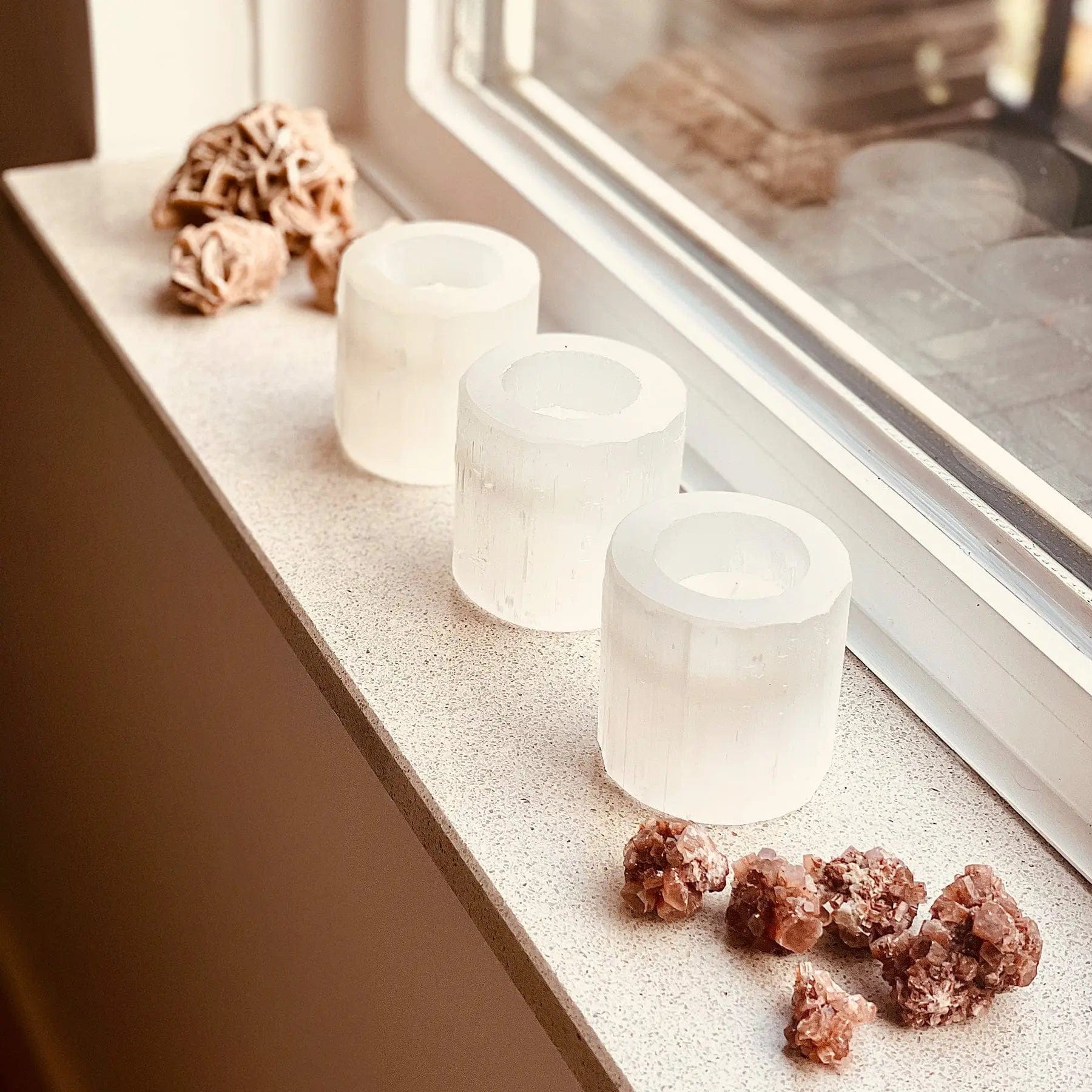 ANAS CRYSTAL CARE Selenite Round Tea-Light