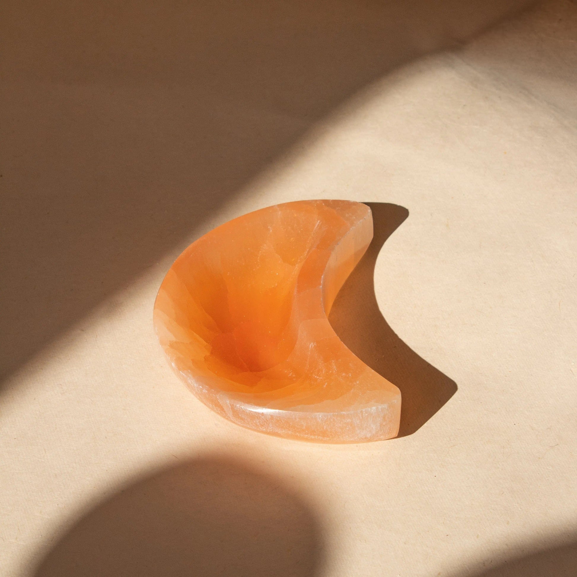 ANASCRYSTALCARE Decor Selenite Moon Peach