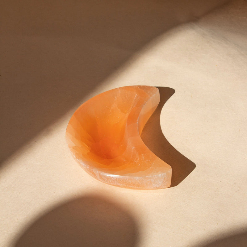 ANASCRYSTALCARE Decor Selenite Moon Peach