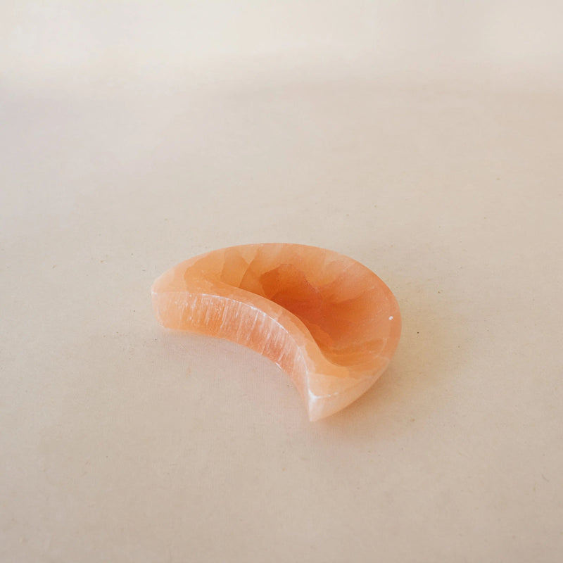 ANASCRYSTALCARE Decor Selenite Moon Peach