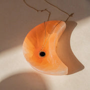 ANASCRYSTALCARE Decor Selenite Moon Peach