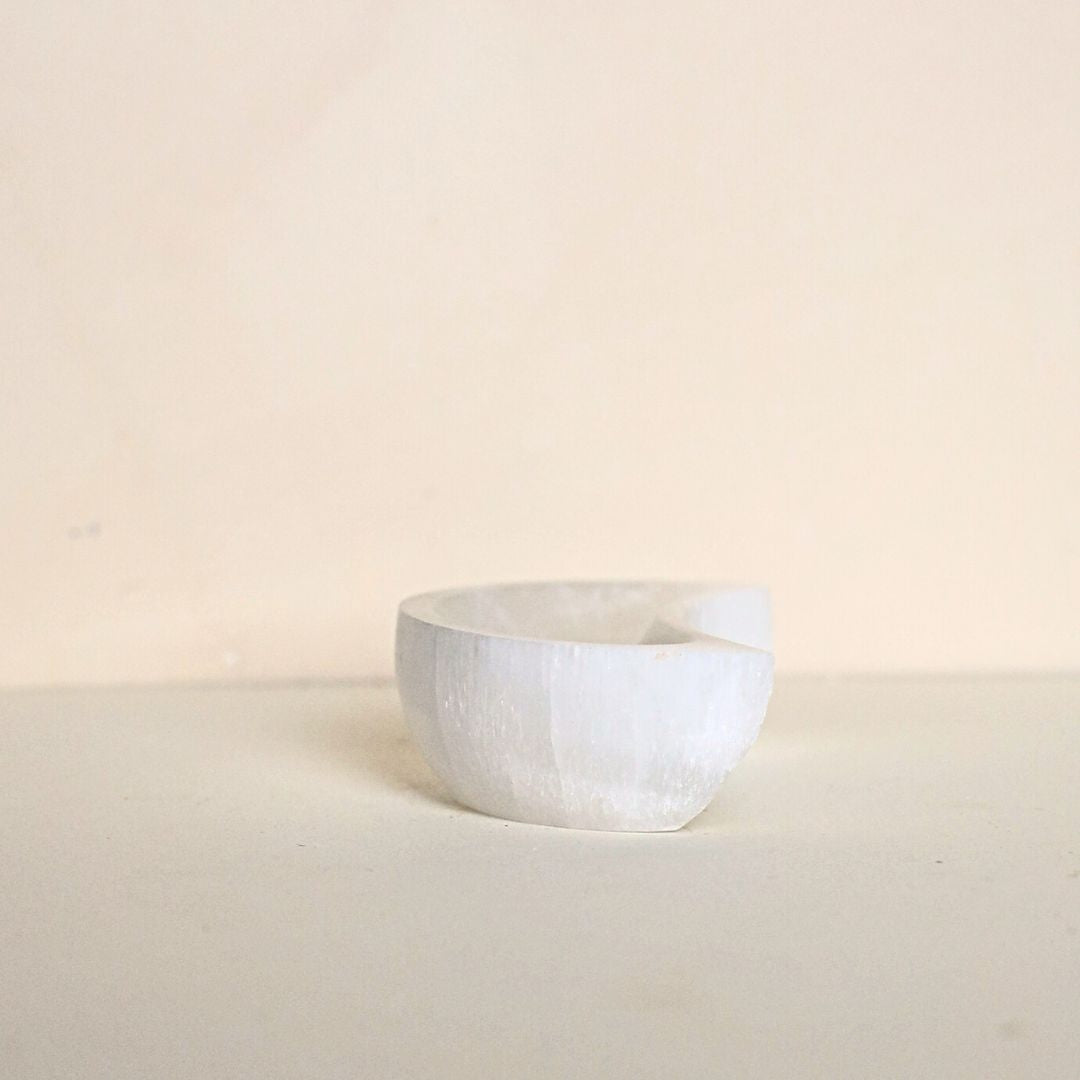ANASCRYSTALCARE Decor Selenite Moon White