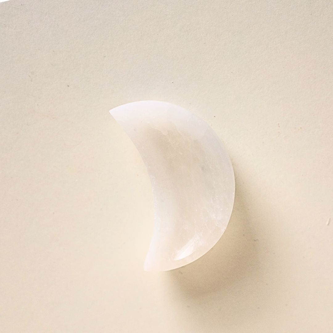 ANASCRYSTALCARE Decor Selenite Moon White