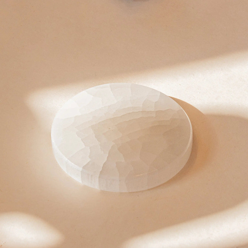 ANASCRYSTALCARE Decorative Plates Selenite Neutral Plate