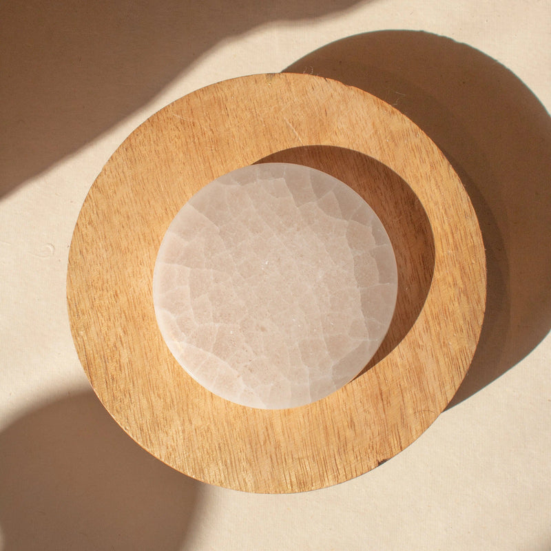 ANASCRYSTALCARE Decorative Plates Selenite Neutral Plate