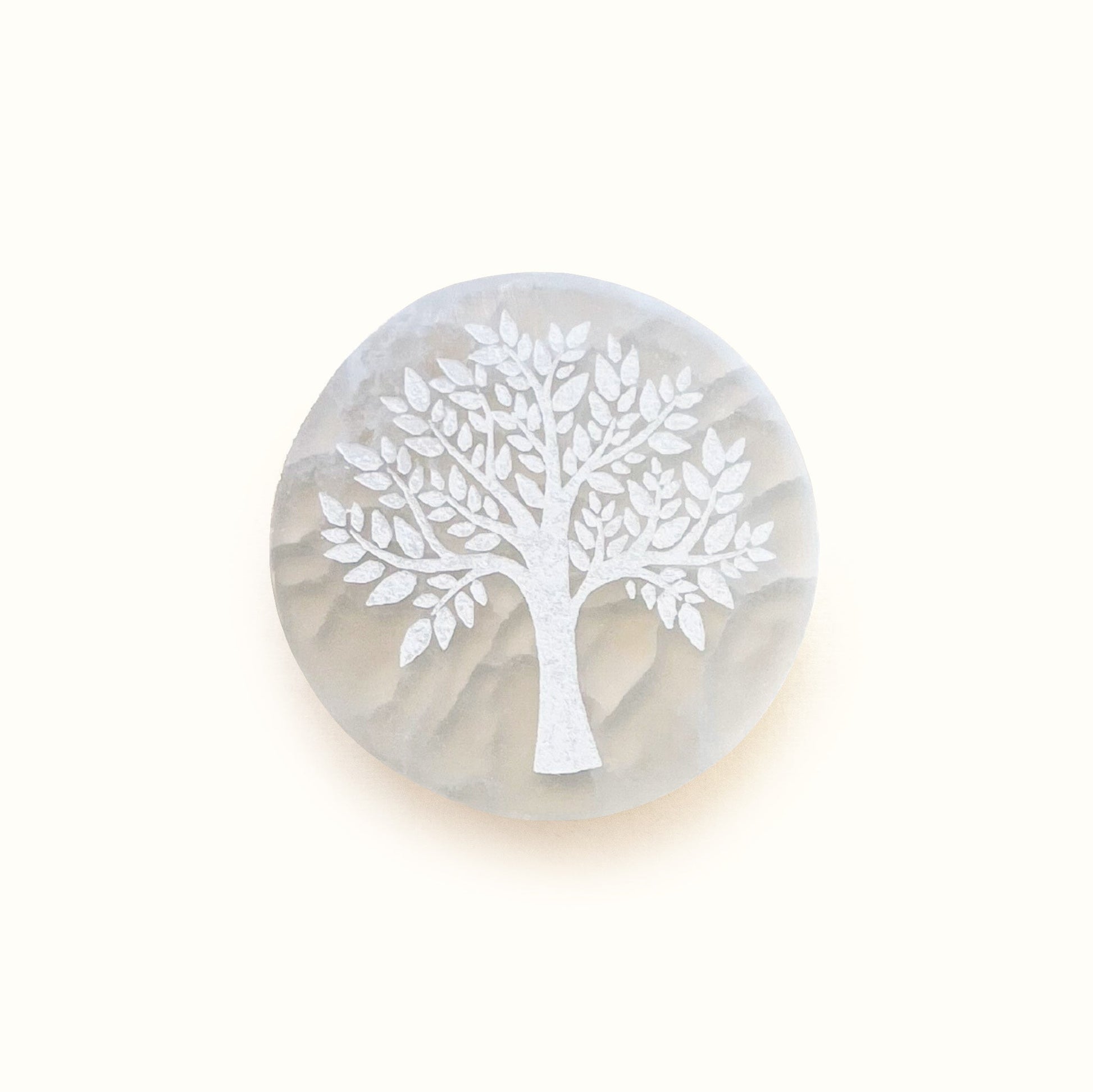 ANASCRYSTALCARE Decorative Plates Selenite Tree of Life Plate