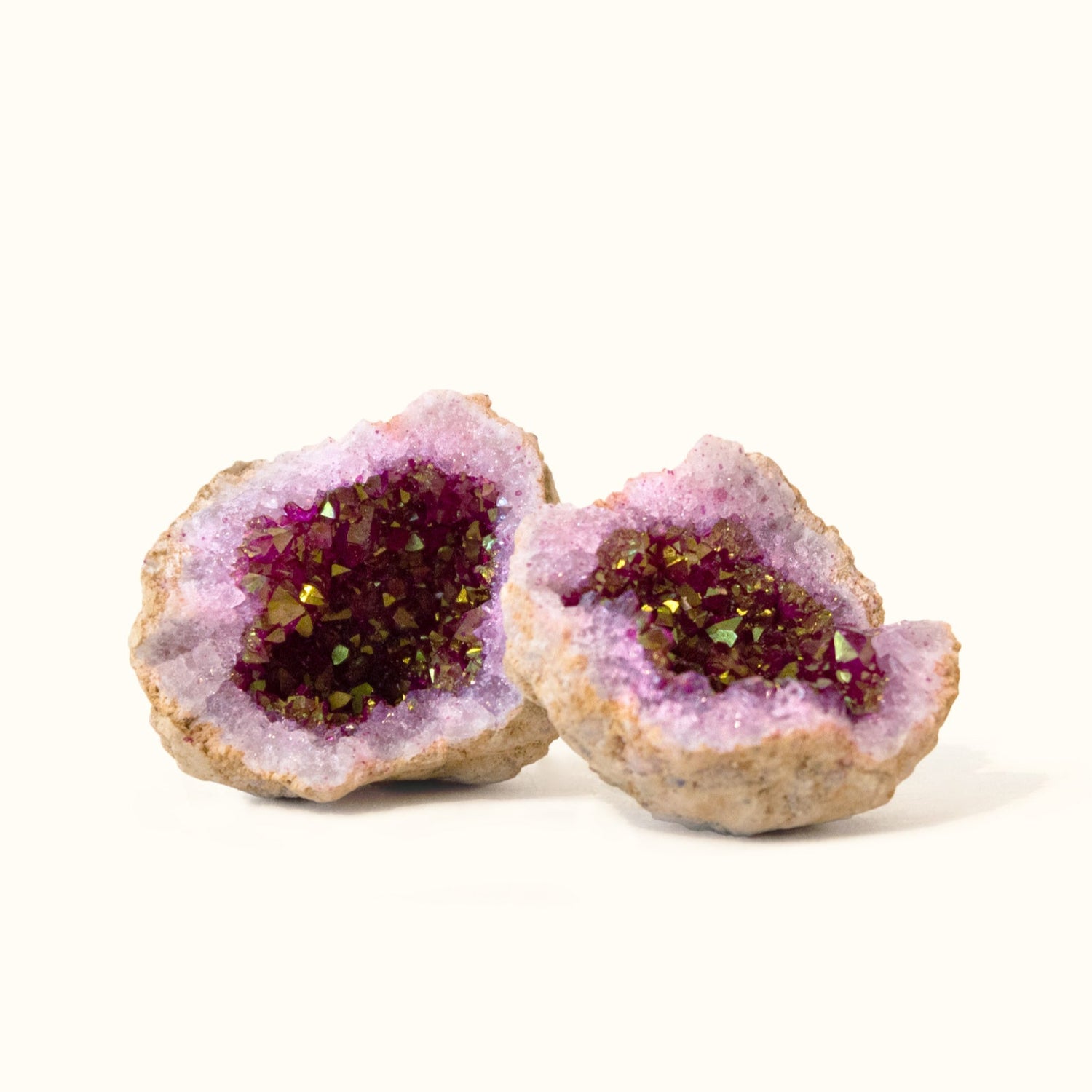 ANASCRYSTALCARE Pink Quartz Crystal Geode