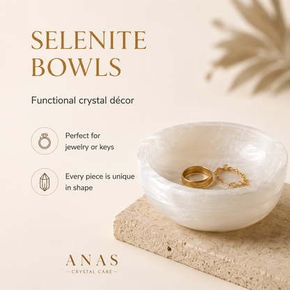 ANASCRYSTALCARE Selenite Bowl White