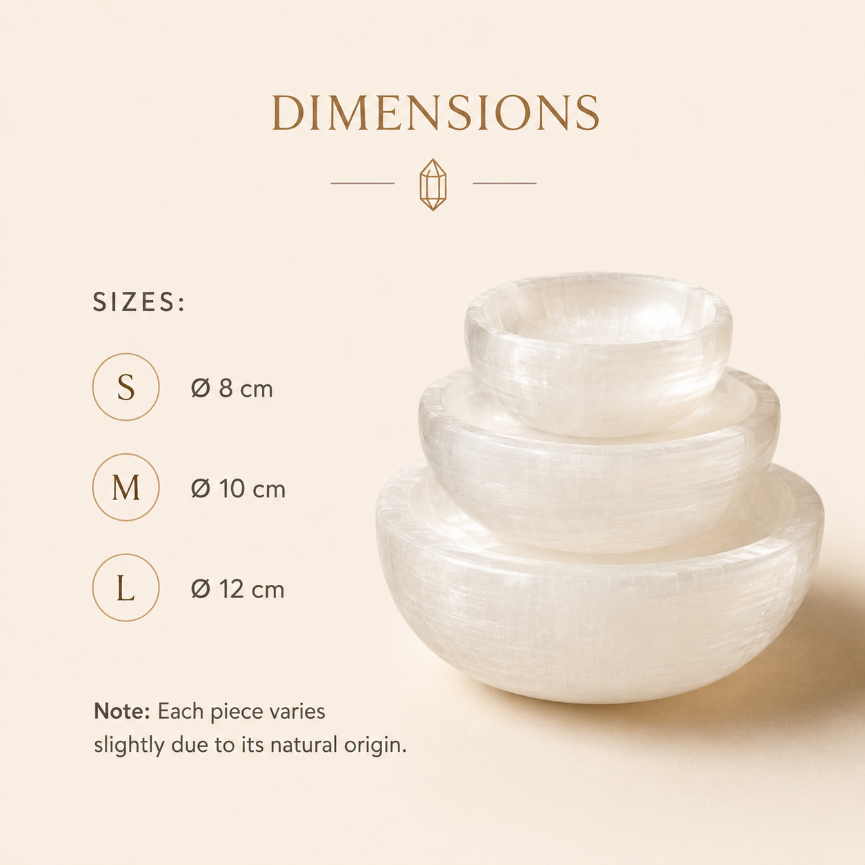 ANASCRYSTALCARE Selenite Bowl White