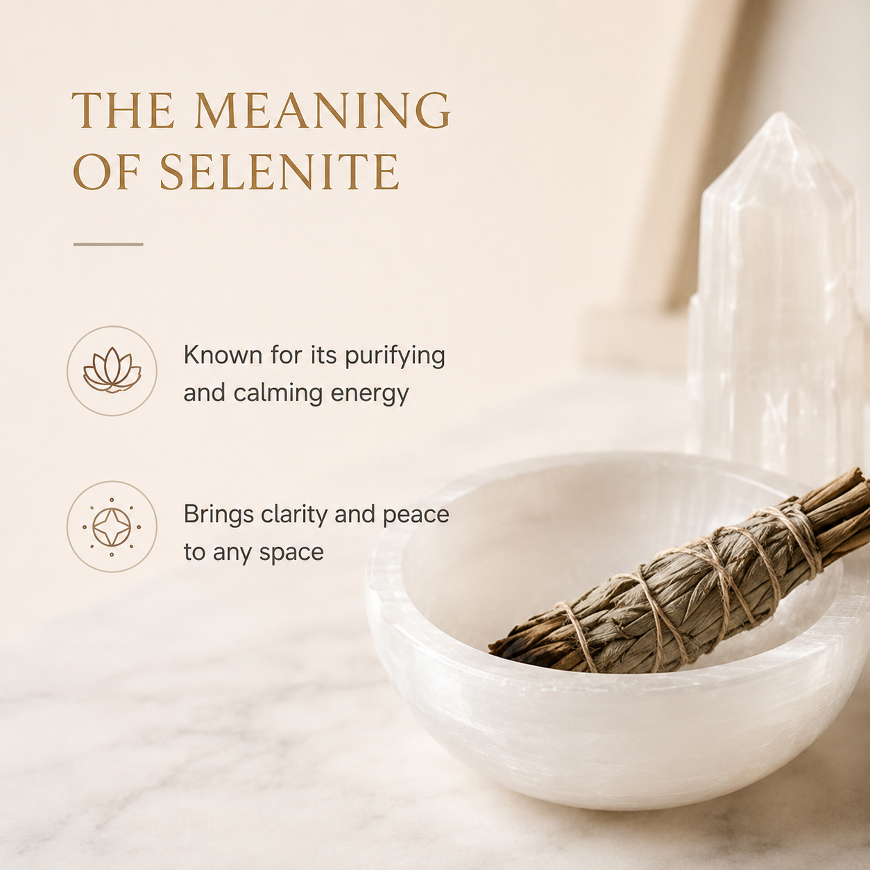 ANASCRYSTALCARE Selenite Bowl White