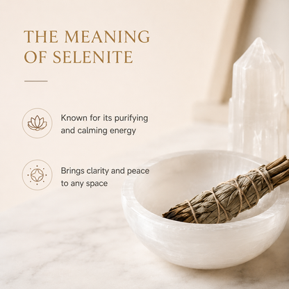 ANASCRYSTALCARE Selenite Bowl White