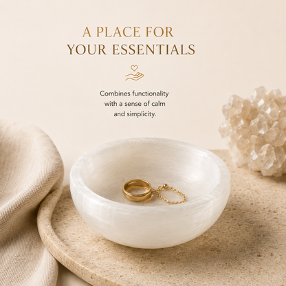 ANASCRYSTALCARE Selenite Bowl White