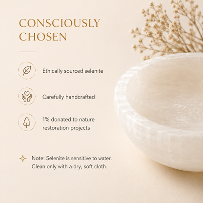 ANASCRYSTALCARE Selenite Bowl White