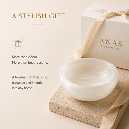 ANASCRYSTALCARE Selenite Bowl White