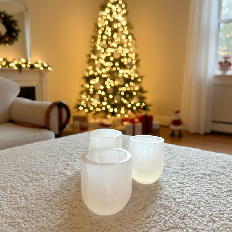 ANASCRYSTALCARE Selenite Luxe Tealight Holder