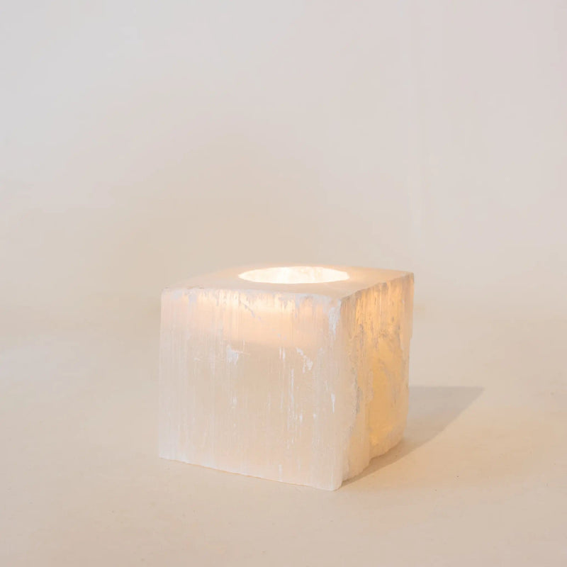 ANASCRYSTALCARE Selenite Square Tea-light