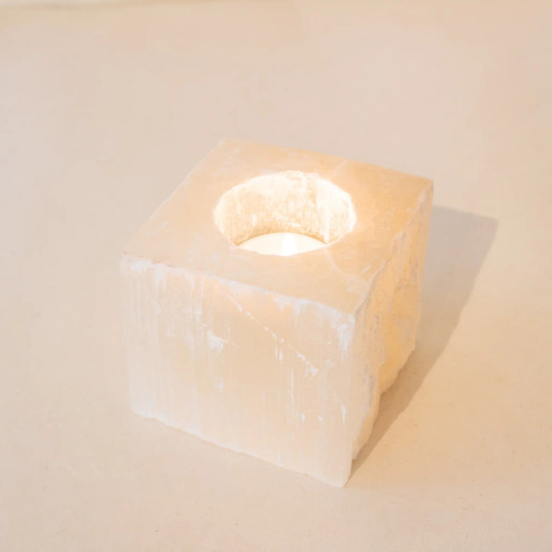 ANASCRYSTALCARE Selenite Square Tea-light