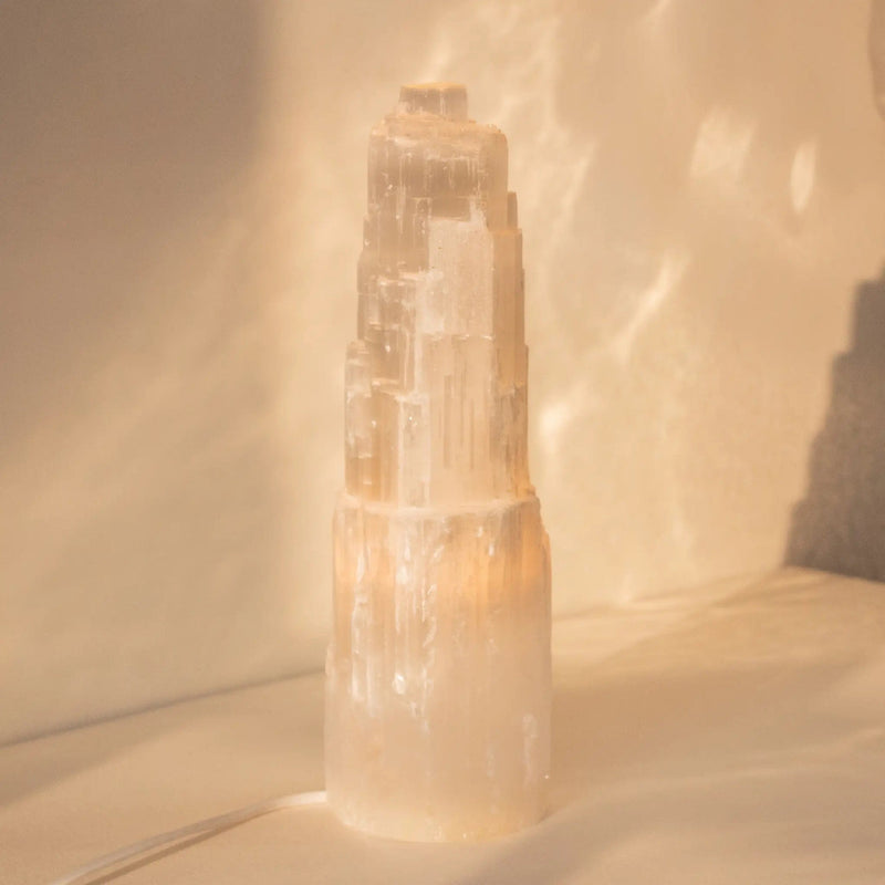 ANASCRYSTALCARE Selenite Tower Lamp