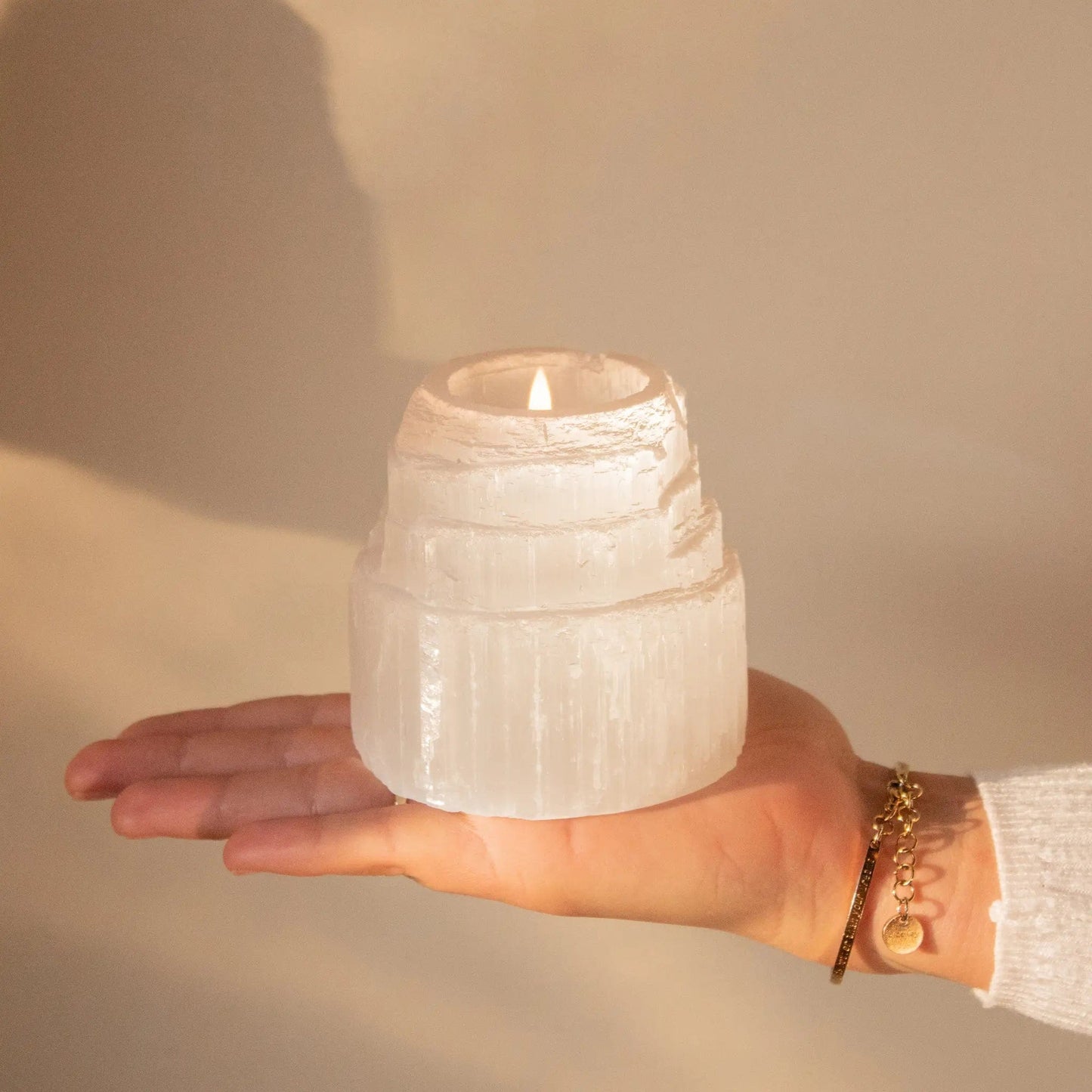 ANASCRYSTALCARE Selenite Tower Tea Light