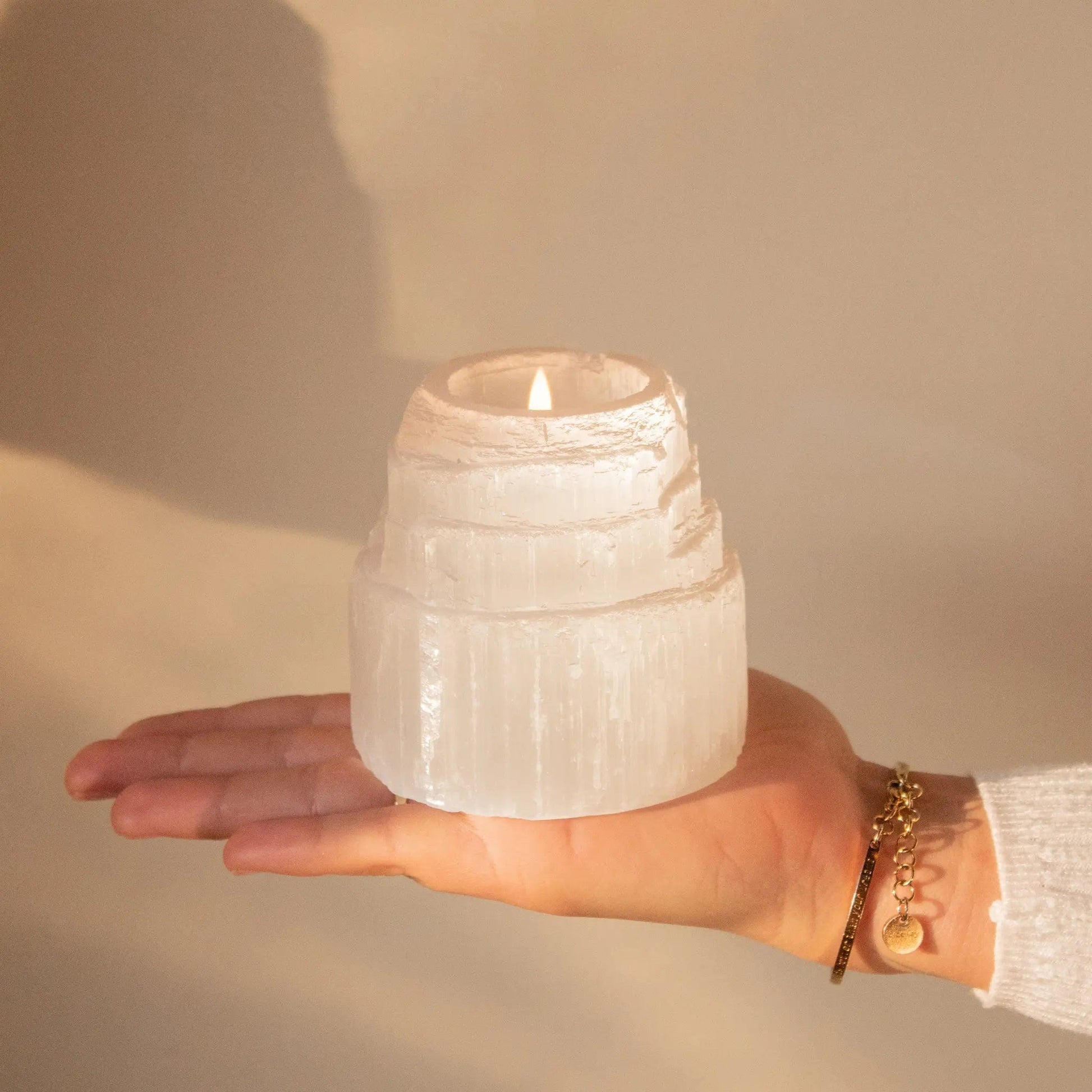 ANASCRYSTALCARE Selenite Tower Tea Light